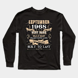 54 Years Old 54th Birthday Decoration Vintage September 1968 Long Sleeve T-Shirt